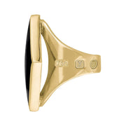 18ct Yellow Gold Whitby Jet King's Coronation Hallmark Medium Rhombus Ring R607 CFH