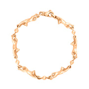 9ct Rose Gold Cat Handmade Bracelet C094BR