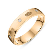 9ct Rose Gold 0.15ct Diamond King's Coronation Hallmark 5mm Ring R1193_5 CFH