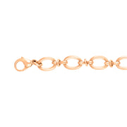 9ct Rose Gold Oval Link Handmade Bracelet