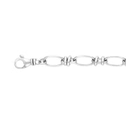 9ct White Gold Handmade Cable Chain Bracelet