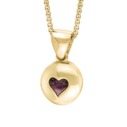 9ct Yellow Gold Blue John Heart Disc Necklace
