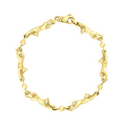 9ct Yellow Gold Cat Handmade Bracelet C094BR