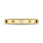 9ct Yellow Gold Diamond Jet King's Coronatioin Hallmark 3mm Ring R1193_3