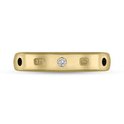 9ct Yellow Gold Diamond Jet King's Coronation Hallmark 4mm Ring