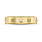 9ct Yellow Gold 0.15ct Diamond King's Coronation Hallmark 5mm Ring R1193_5 CFH