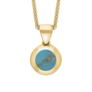 9ct Yellow Gold Turquoise Heart Disc Necklace