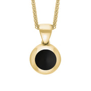 9ct Yellow Gold Whitby Jet Heart Disc Necklace