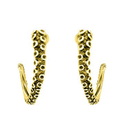 9ct Yellow Gold Tentacle Hoop Earrings, P3409