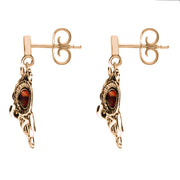 9ct Rose Gold Amber Orange Owl Stud Earrings E2329_2