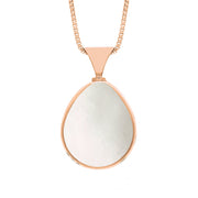 9ct Rose Gold Blue John Mother of Pearl Queens Jubilee Hallmark Double Sided Pear-shaped Necklace, P148_JFH