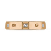 9ct Rose Gold 0.18ct Diamond Queen's Jubilee Hallmark Princess Cut 4mm Ring