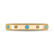 9ct Rose Gold Turquoise Queen's Jubilee Hallmark 6mm Ring