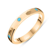 9ct Rose Gold Turquoise Jubilee Hallmark Collection 6mm Ring, R1193_6_JFH