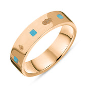 9ct Rose Gold Turquoise Jubilee Hallmark Collection Princess Cut 5mm ring, R1199_5_JFH