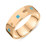 9ct Rose Gold Turquoise Jubilee Hallmark Collection Princess Cut 6mm ring, R1199_6_JFH