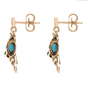 9ct Rose Gold Turquoise Owl Stud Earrings E2329_2
