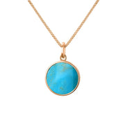 9ct Rose Gold Turquoise Zodiac Aries Round Necklace, P3600._2