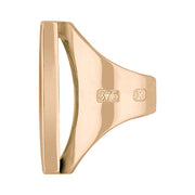 9ct Rose Gold Whitby Jet Hallmark Large Oblong Ring