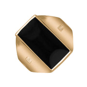 9ct Rose Gold Whitby Jet Hallmark Small Oblong Ring, R221_FH