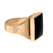 9ct Rose Gold Whitby Jet Hallmark Small Square Ring
