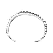 9ct White Gold Whitby Jet Tentacle Bangle