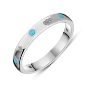 9ct White Gold Turquoise Jubilee Hallmark Collection 6mm Ring, R1193_6_JFH