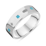 9ct White Gold Turquoise Jubilee Hallmark Collection Princess Cut 6mm ring, R1199_6_JFH