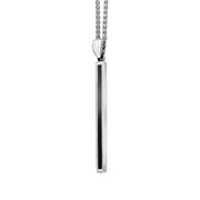 9ct White Gold Whitby Jet Long Slim Necklace. P1472_2.