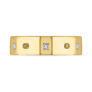 9ct Yellow Gold 0.36ct Diamond Queen's Jubilee Hallmark Princess Cut 6mm Ring