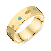 9ct Yellow Gold Turquoise Jubilee Hallmark Collection Princess Cut 6mm ring, R1199_6_JFH