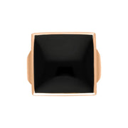 9ct Rose Gold Whitby Jet Small Square Ring, R603_3