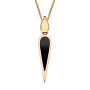 9ct Rose Gold Whitby Jet Toscana Slim Pear Drop Necklace, P1612.