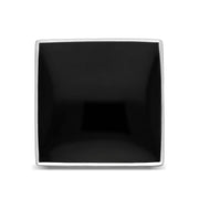 9ct White Gold Whitby Jet Large Square Ring, R605_3