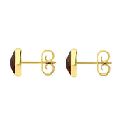 9ct Yellow Gold Amber 6mm Classic Medium Round Stud Earrings, E003.