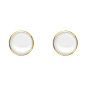 9ct Yellow Gold Bauxite 5mm Classic Small Round Stud Earrings, E002.