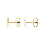 9ct Yellow Gold Bauxite 8 x 6mm Classic Medium Oval Stud Earrings, E006.