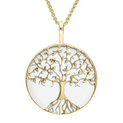9ct Yellow Gold Bauxite Round Tree Of Life Necklace, P3146.