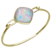 9ct Yellow Gold Opal Cushion Shaped Necklace B035