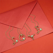 9ct Yellow Gold Opal Love Letters Initial B Necklace, P3449.