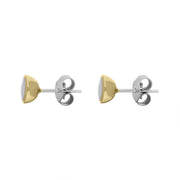 9ct Yellow Gold Sterling Silver Bauxite Stepping Stones Round Stud Earrings E1292_2