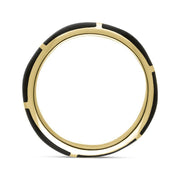 9ct Yellow Gold Whitby Jet 6mm Wedding Band Ring. R588.
