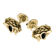 9ct Yellow Gold Whitby Jet Sheep Chain Link Cufflinks, CL548.