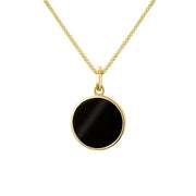 9ct Yellow Gold Whitby Jet Zodiac Aries Round Necklace, P3600_2