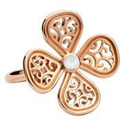 9ct Rose Gold Bauxite Flore Four Petal Filigree Ring R807