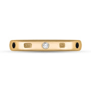 9ct Rose Gold Diamond Jet King's Coronatioin Hallmark 3mm Ring R1193_3 CFH