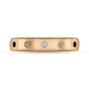 9ct Rose Gold Diamond Jet King's Coronation Hallmark 4mm Ring  R119_4_CFH