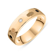9ct Rose Gold Diamond Jet King's Coronation Hallmark 6mm Ring R1193_6 CFH