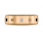 9ct Rose Gold 0.09ct Diamond Whitby Jet King's Coronation Hallmark 6mm Ring