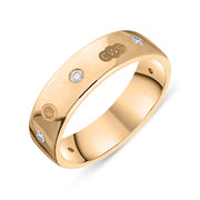 9ct Rose Gold Diamond King's Coronation Hallmark 6mm Ring